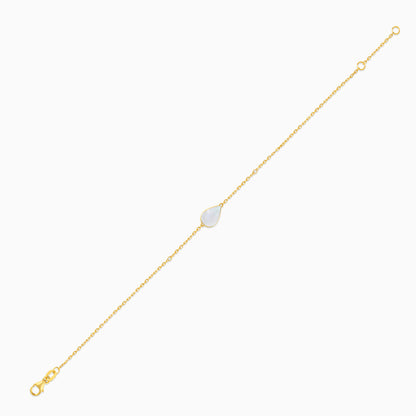 Mosaic 18k Yellow Gold Pear Shape Bracelet with Natural Diamonds
