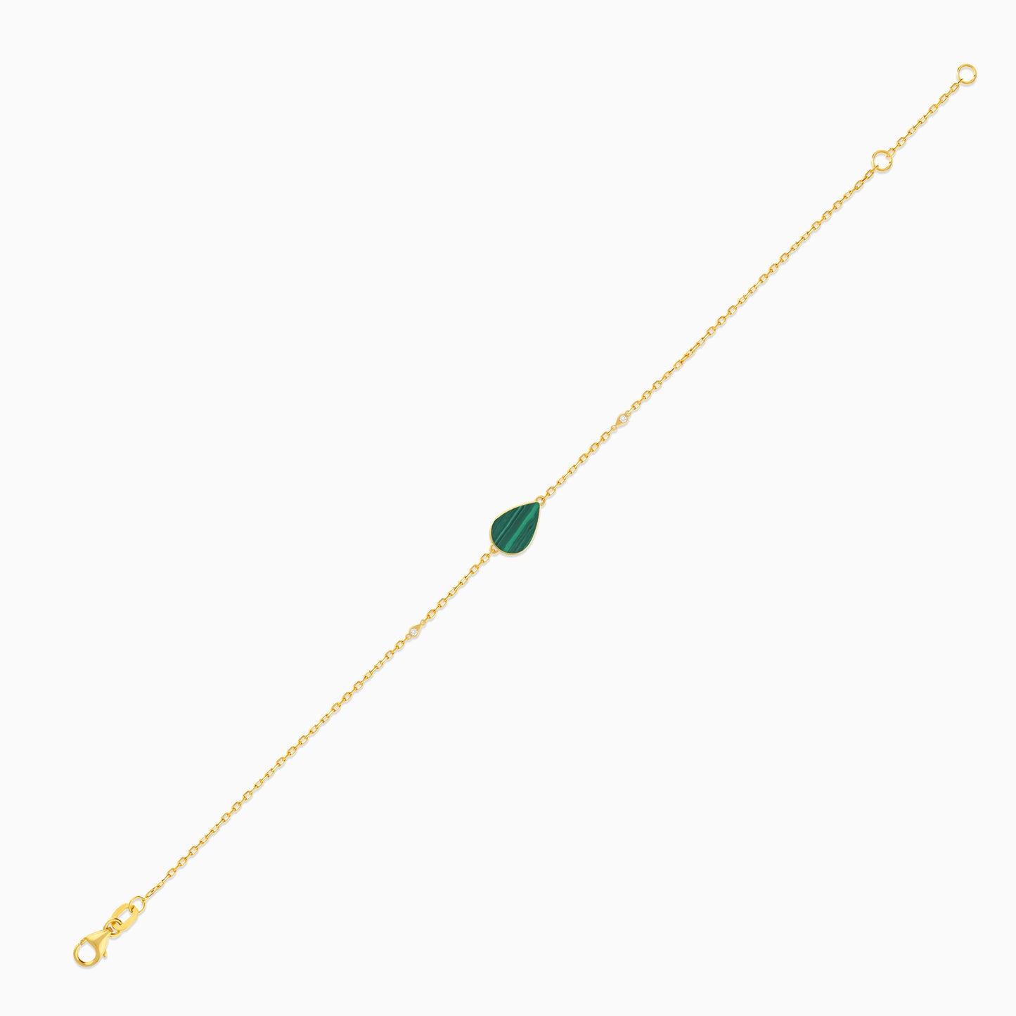 Mosaic 18k Yellow Gold Pear Shape Bracelet with Natural Diamonds