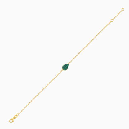 Mosaic 18k Yellow Gold Pear Shape Bracelet with Natural Diamonds