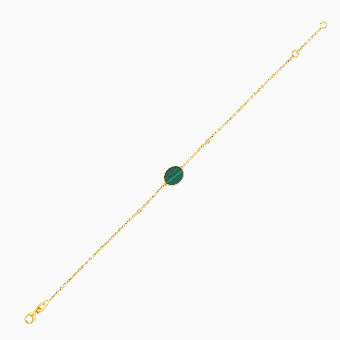 Mosaic Oval Shape Bracelet with Diamonds in 18k Yellow Gold