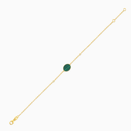 Mosaic Oval Shape Bracelet with Diamonds in 18k Yellow Gold