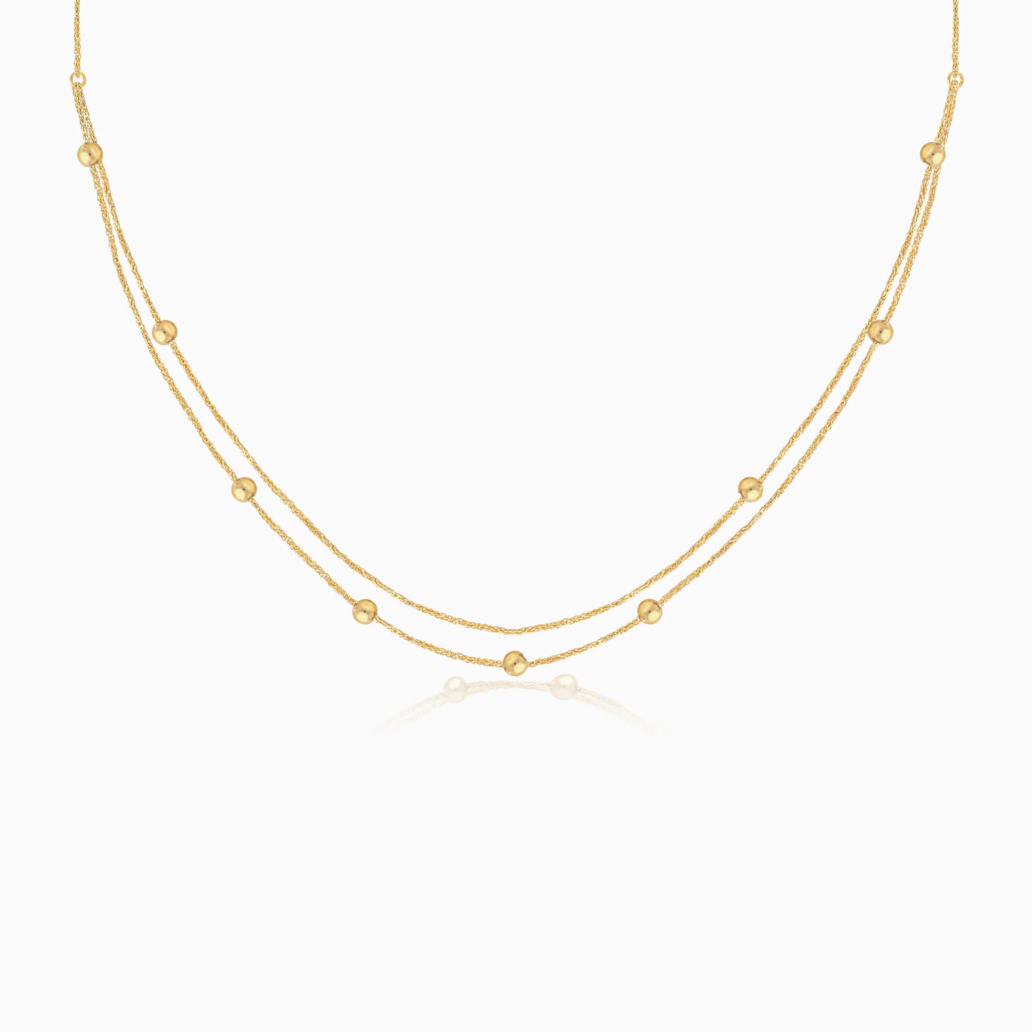 A lightweight 2-layer necklace in 18-karat yellow gold.