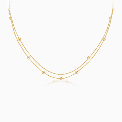 A lightweight 2-layer necklace in 18-karat yellow gold.
