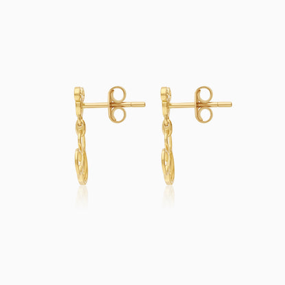 Disney Mickey & Friends 18K Yellow Gold Enamel Mickey Logo with Diamonds Earrings