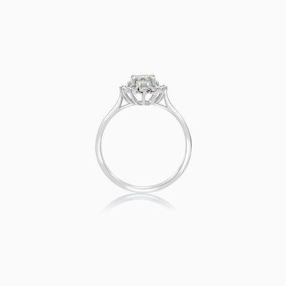 18K White Gold Diana Oval Parsolite and Natural Diamonds Ring