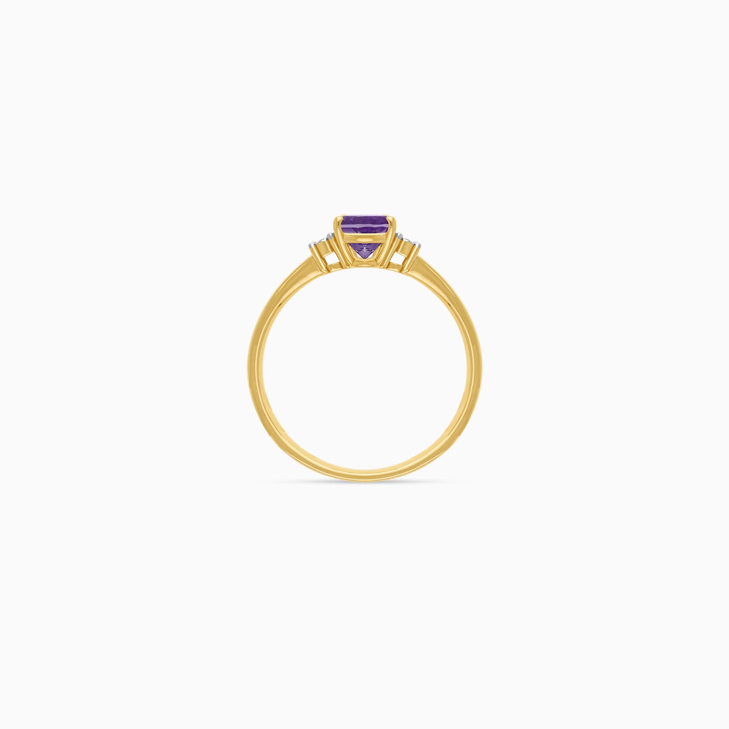 18K Gold Amethyst & Natural Diamonds Ring | Colour Classic