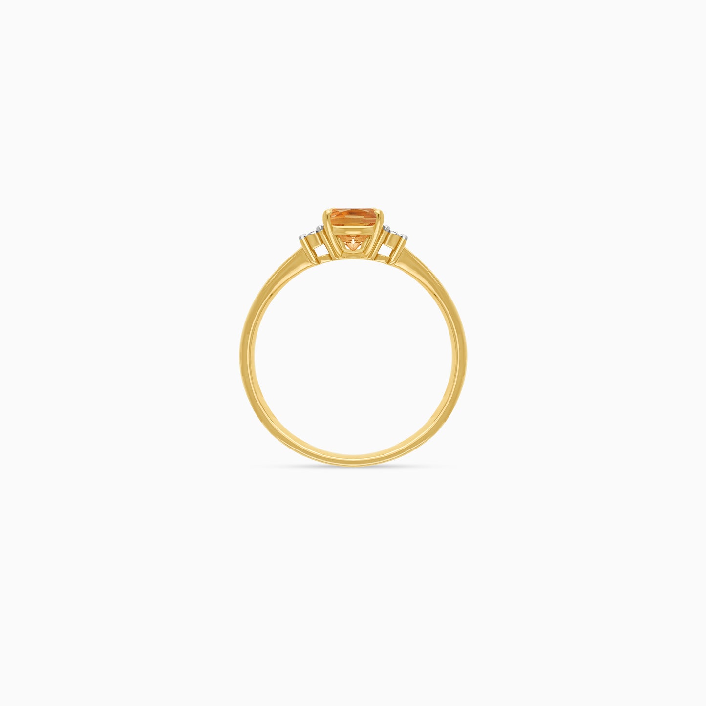 18k Citrine & Natural Diamond Gold Ring | Colour Classic