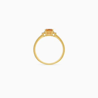 18k Citrine & Natural Diamond Gold Ring | Colour Classic