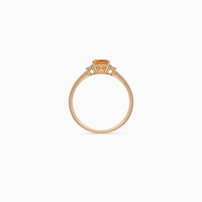 18k Citrine & Natural Diamond Gold Ring | Colour Classic