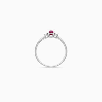 Colour Classic Natural Diamonds and Ruby 18k Gold Ring