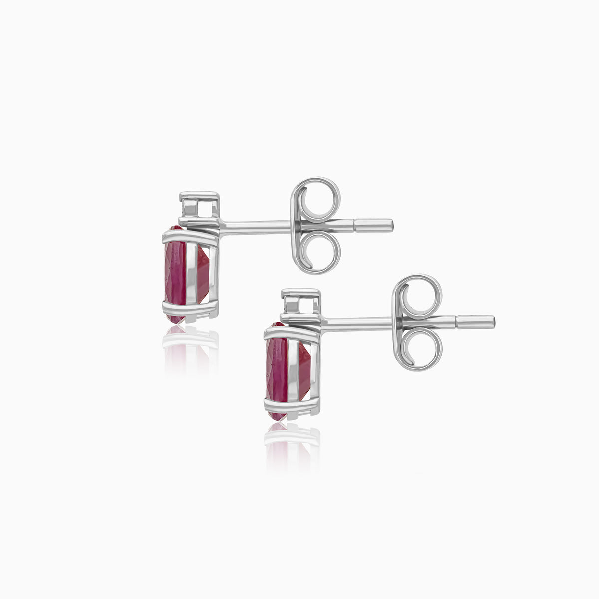 Colour Classic 18k Gold Natural Diamonds and Ruby Earrings