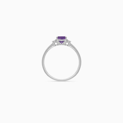 18K Gold Amethyst & Natural Diamonds Ring | Colour Classic