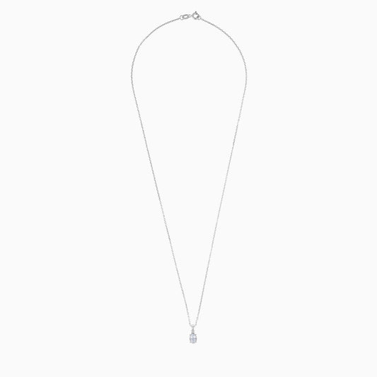 Chic 18k White Gold Necklace Featuring Aquamarine and Natural Diamonds | Colour Classic Collection