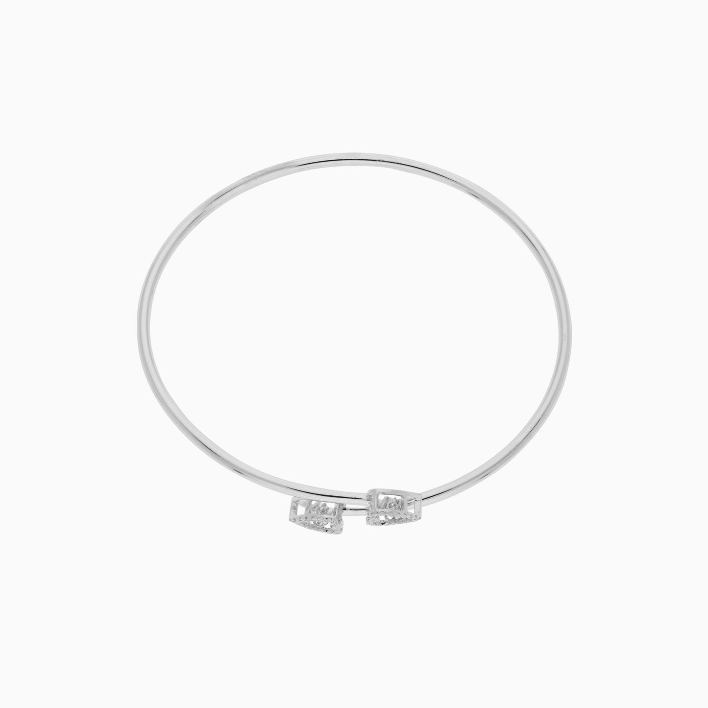 18K White Gold Dancing Diamond Bangles with Natural Diamonds | Dancing Diamond Collection