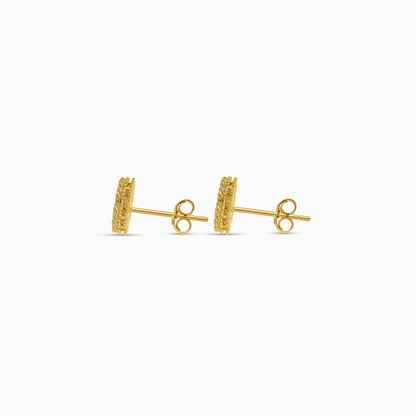 18k yellow gold earrings with red flower shaped for kids - Vivante collection