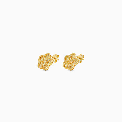 18k Yellow Gold Kids Flower Earrings | Farfalla Gold Kids Collection