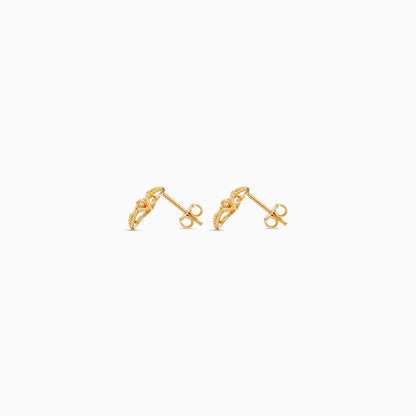 18k Yellow Gold Kids Flower Earrings | Farfalla Gold Kids Collection