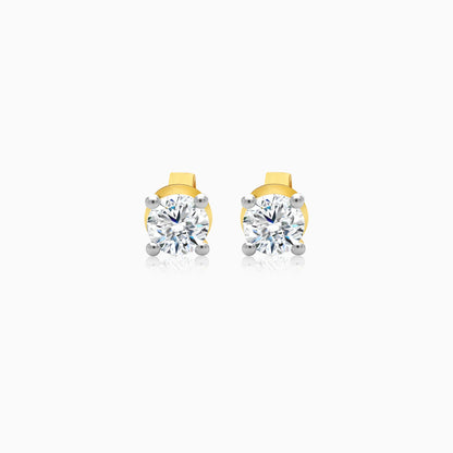 18K Yellow Gold Earrings Featuring Solitaire Diamonds – Solitaire Collection