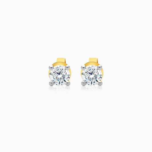18K Yellow Gold Earrings Featuring Solitaire Diamonds – Solitaire Collection