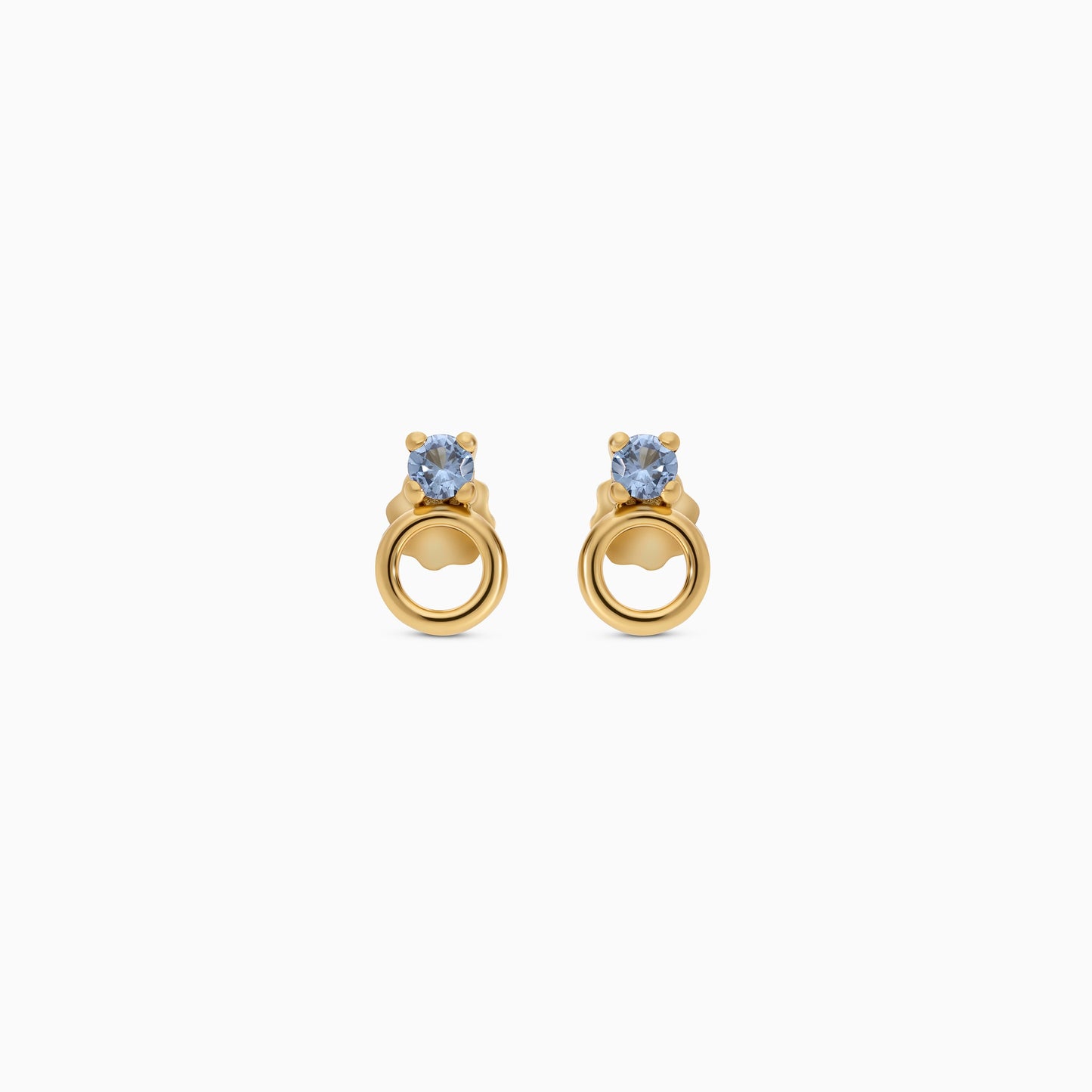 Kids Round Earrings in 18K Gold with Shine Stones