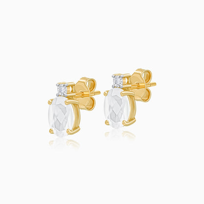 Sparkling Chalcedony & Diamond Earrings in 18K Yellow Gold – Colour Classic Collection