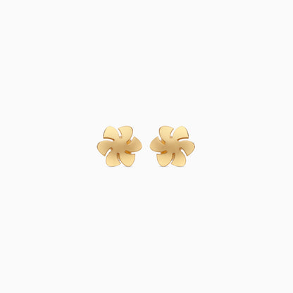 18K Yellow Gold Flower Earrings | Spanish Kids Collection