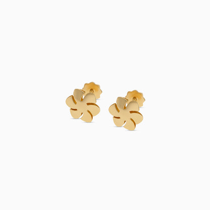 18K Yellow Gold Flower Earrings | Spanish Kids Collection