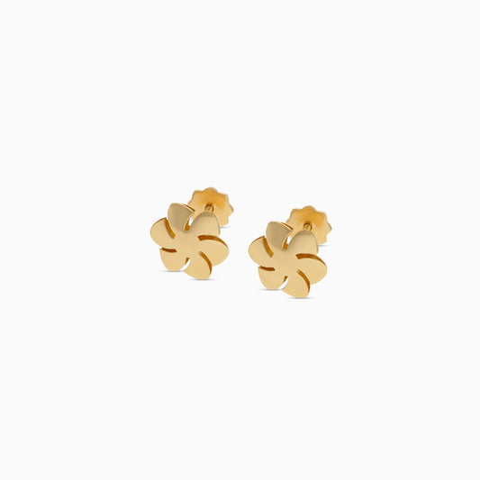 أقراط زهور من الذهب الأصفر عيار 18 قيراطًا - تسوق للأطفال