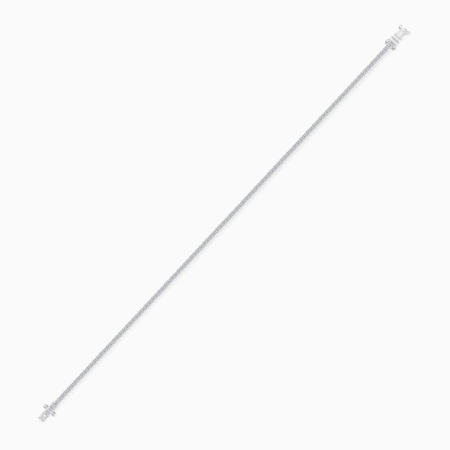 18K White Gold Decorated with Full Eternity Natural Diamond stones 1.0-carat Classic Setting Tennis Bracelet