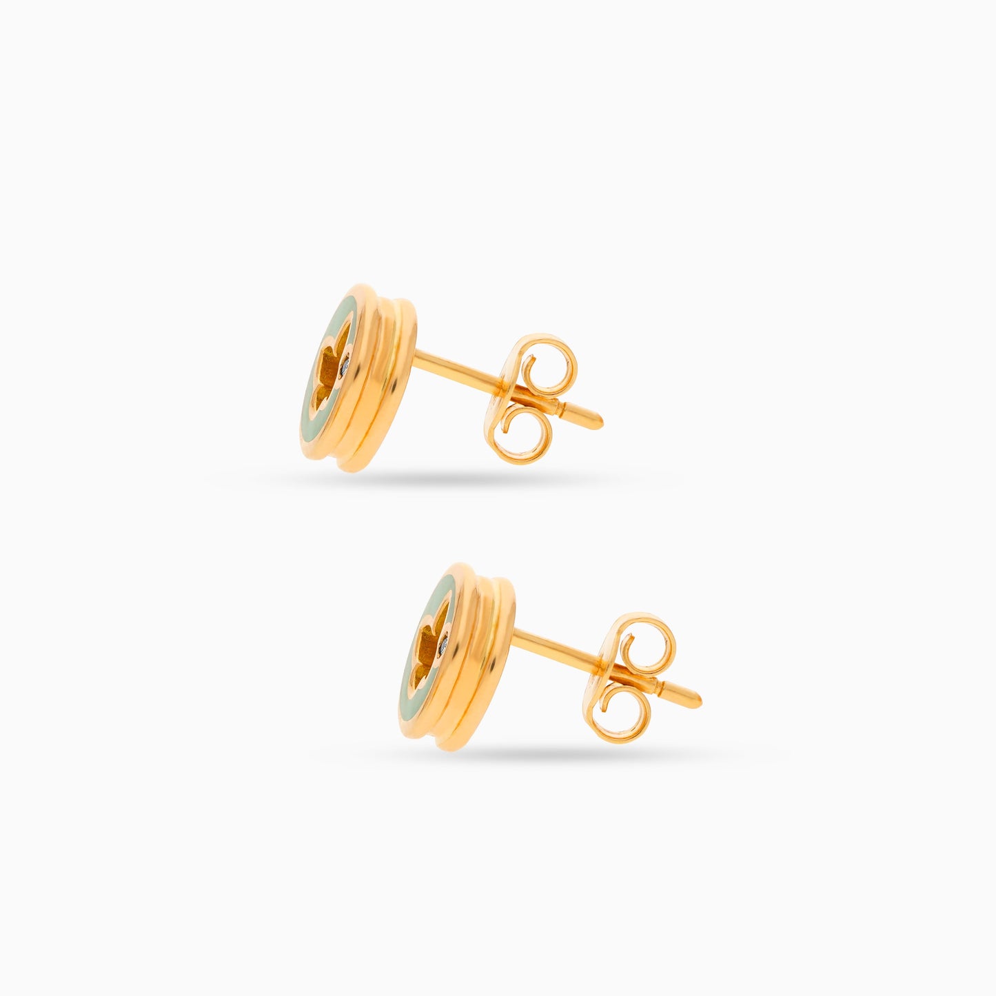 18K Yellow Gold Butterfly Earrings with Natural Diamonds and Malachite for Kids – Lusi Collection