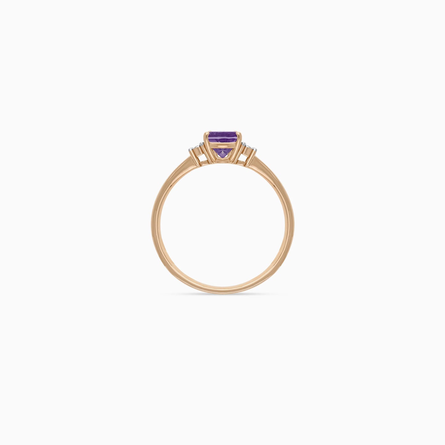 18K Gold Amethyst & Natural Diamonds Ring | Colour Classic