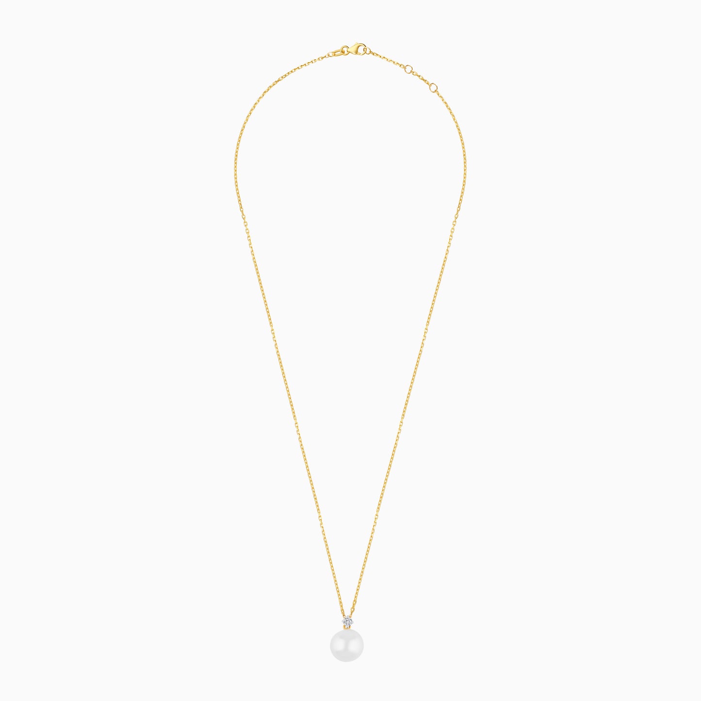 18K Yellow Gold Freshwater Pearl and Natural Diamond Pendant