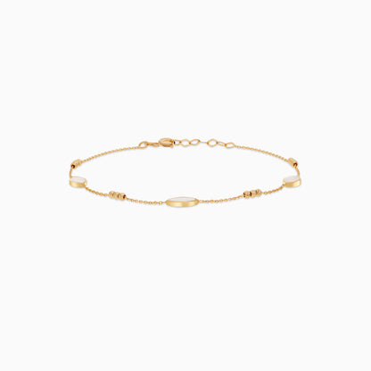 Mother of Pearl Oval Bracelet in 18K Yellow Gold – Eclat Collection