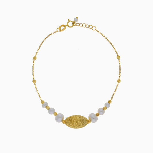18K YELLOW GOLD BRACELET WITH PEARL