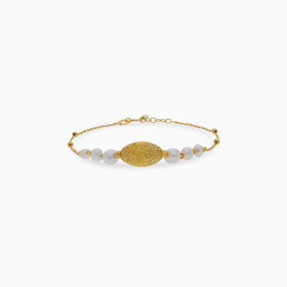 18K YELLOW GOLD BRACELET WITH PEARL