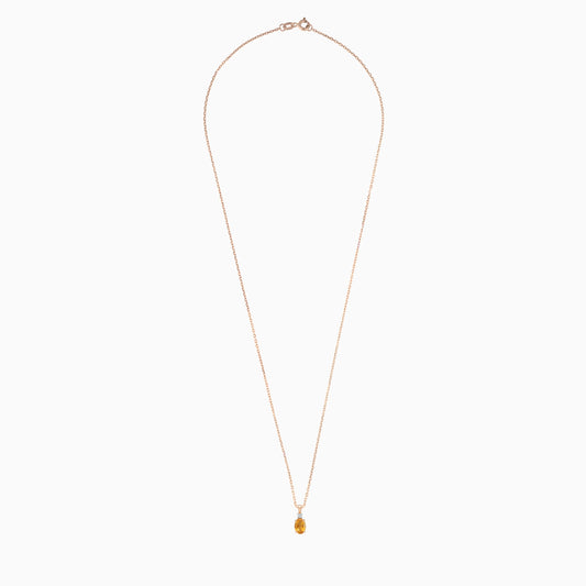 18k Rose Gold Necklace Featuring Citrine & Natural Diamond – Colour Classic Collection