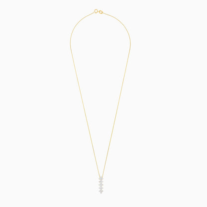 18k yellow gold necklace decorated with natural diamonds stones