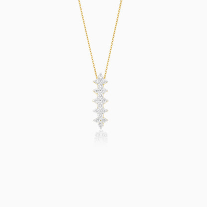 18k yellow gold necklace decorated with natural diamonds stones