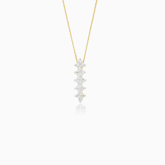 18k yellow gold necklace decorated with natural diamonds stones