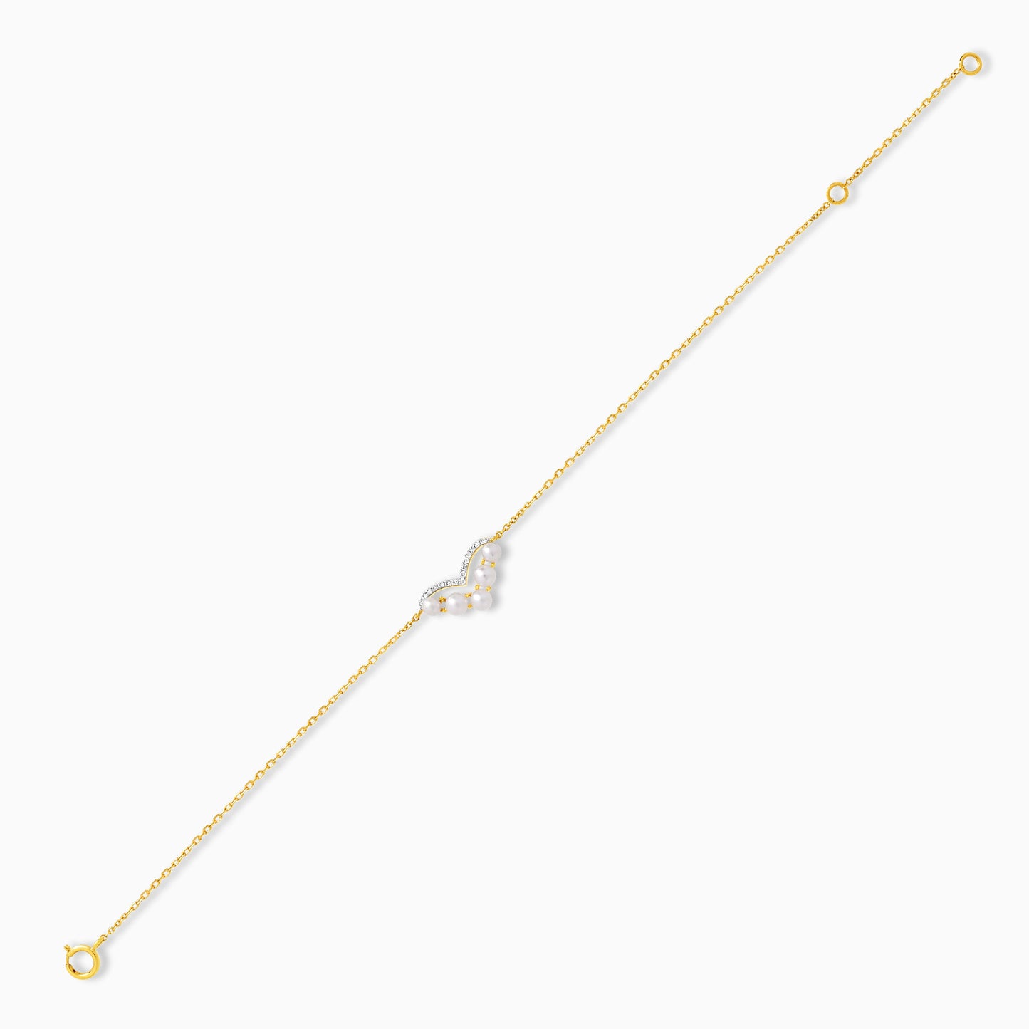 سوار من الذهب الأصفر عيار 18 قيراطًا مرصع بالألماس واللؤلؤ - مجموعة دانا