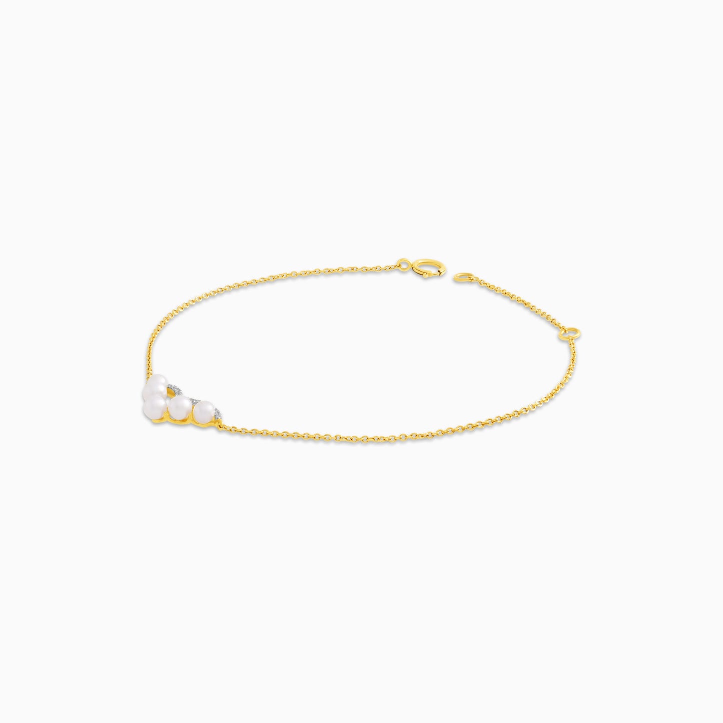 سوار من الذهب الأصفر عيار 18 قيراطًا مرصع بالألماس واللؤلؤ - مجموعة دانا