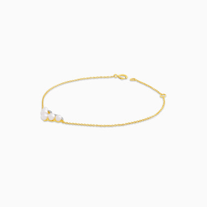 سوار من الذهب الأصفر عيار 18 قيراطًا مرصع بالألماس واللؤلؤ - مجموعة دانا