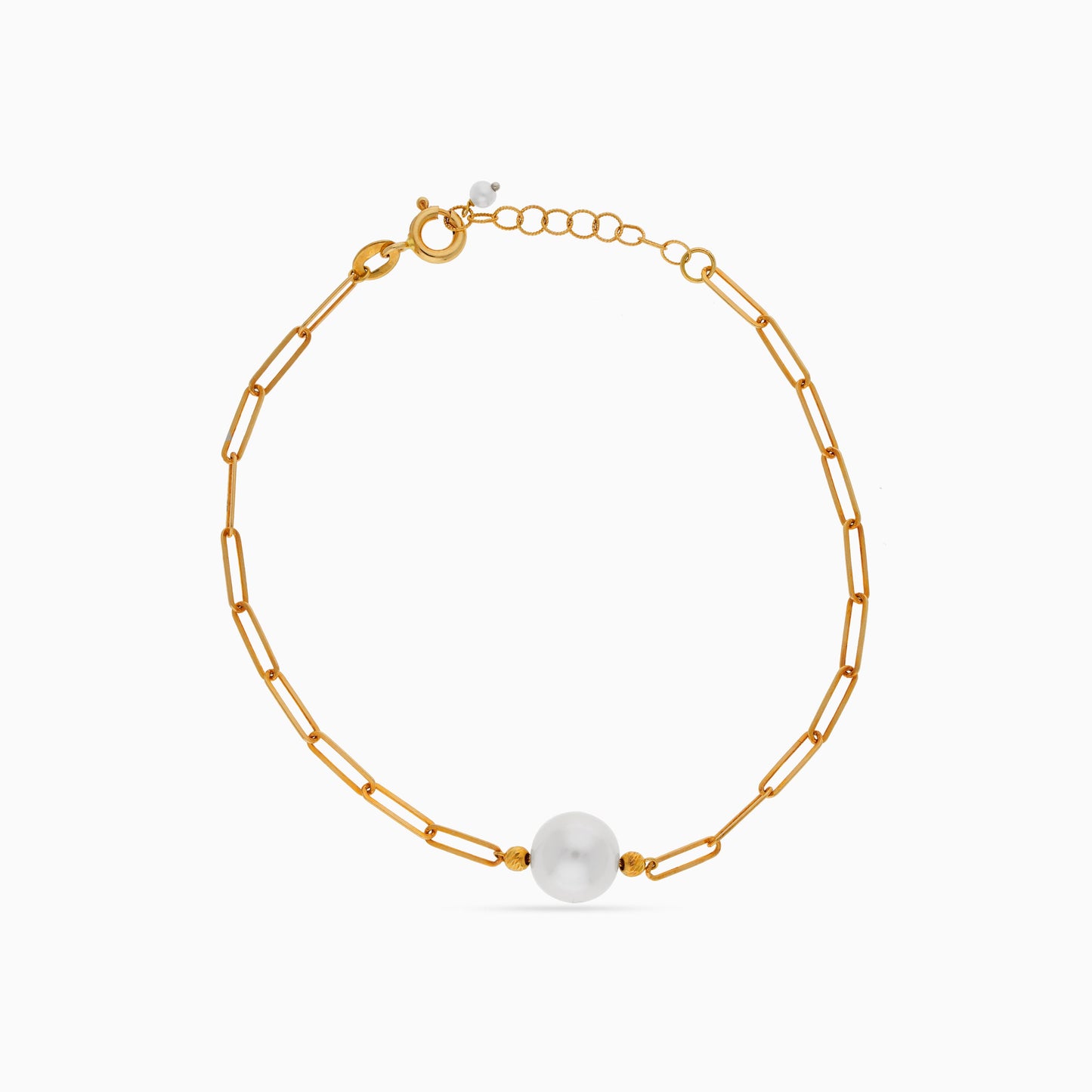 سوار من الذهب الأصفر واللؤلؤ