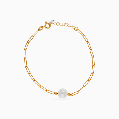 سوار من الذهب الأصفر واللؤلؤ