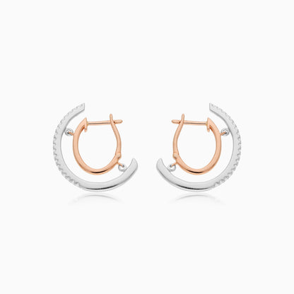 أقراط من الذهب الوردي عيار 18 قيراطًا والبلاتين مزينة بأحجار الماس الطبيعي - مجموعة إيفارا