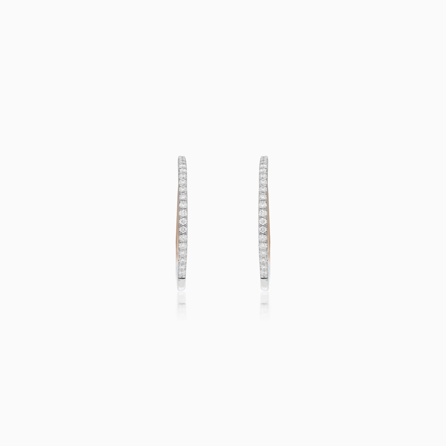 أقراط من الذهب الوردي عيار 18 قيراطًا والبلاتين مزينة بأحجار الماس الطبيعي - مجموعة إيفارا