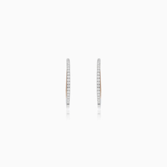 18K Rose Gold and Platinum Earrings decorated with natural diamond stones - Evara Collection