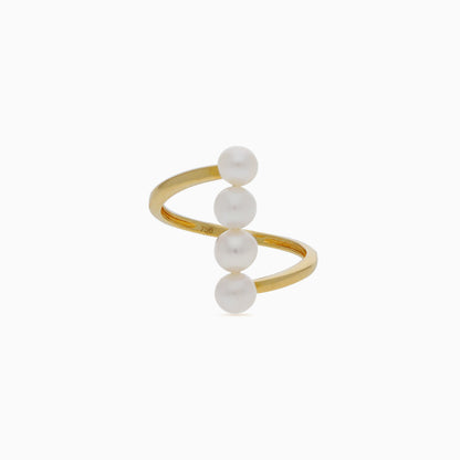 18K Yellow Gold Ring with pearls - Danah Collection