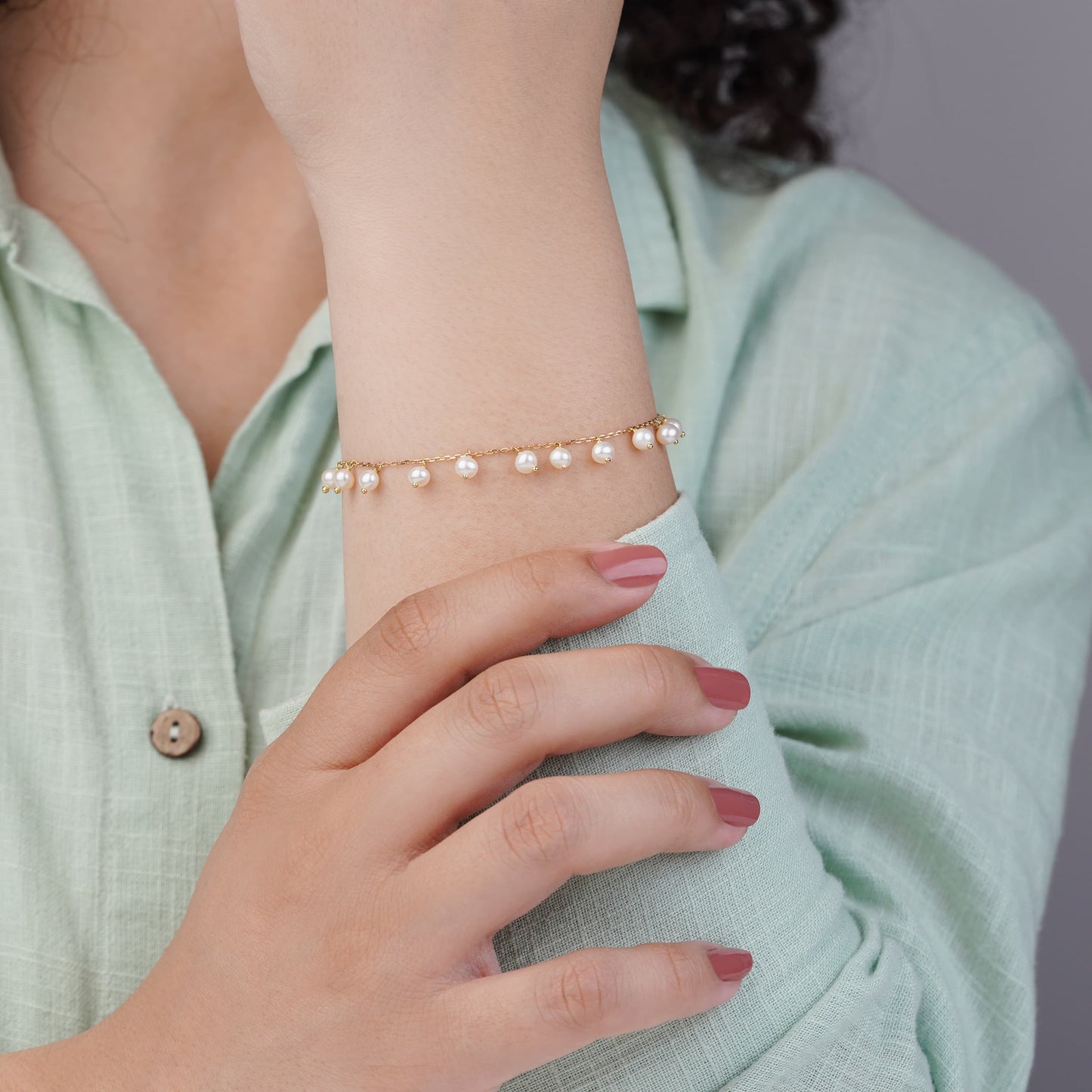 18k yellow gold bracelet decorated with pearls - Danah collection