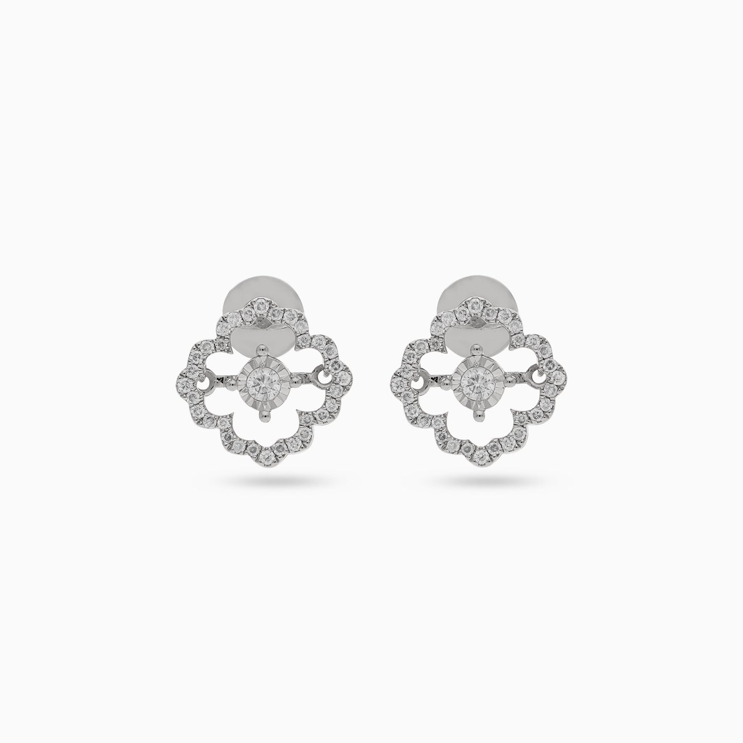 18k White Gold Dancing Diamond Earrings
